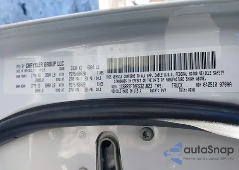 2014 Ram 1500 Express z USA, uszkodzony, nr VIN 1C6RR7FT0ES321823